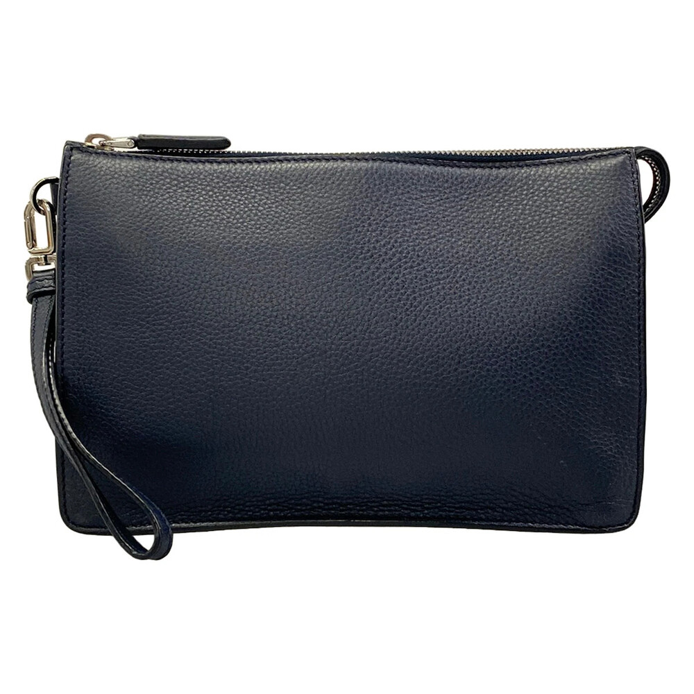 Prada Dark Navy Leather Mens Clutch Bag #330765P82B